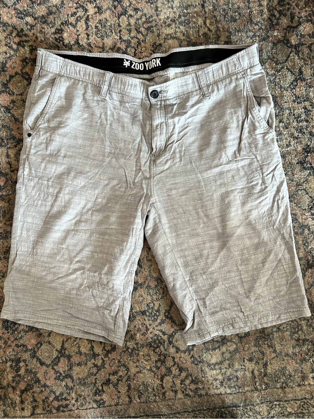 Zoo York Men's Heather Light Gray Flat Front Shorts